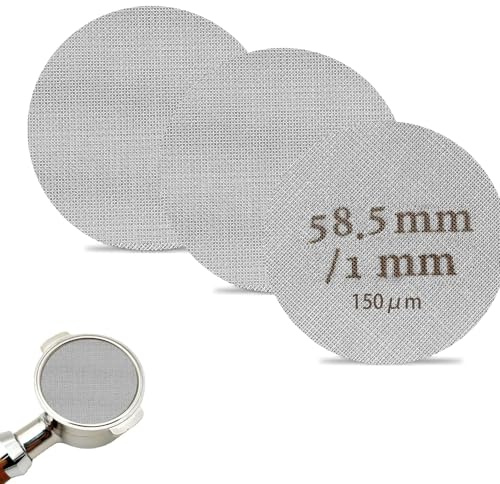 Puck Screen 58,5 mm, 3 stycken espressosil för silhållare 58 mm av 316 rostfritt stål, 150 μm precisionsfilter för silhållare, puckfilter kaffefilterplatta för espressomaskiner, kaffetillbehör