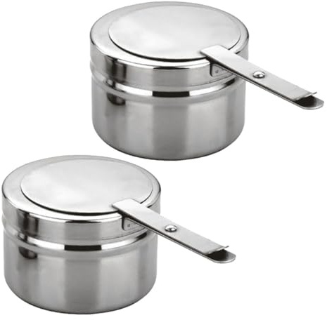 YARNOW Stainless Steel Holder with Cover for Chafer Canned Heat Fuel 6.10X3.54X2.36In 2-Pack Replacement Fuel Holders for Buffet Barbecue Parties