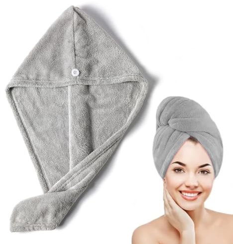 TMRBBesty Toalla envolvente para el cabello, toalla de microfibra para el cabello, toalla turbante de secado rápido, toalla de secado súper absorbente y suave, turbantes para el cabello húmedo