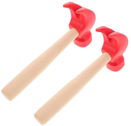 GARIOUANS 2 Stück Holzhammer Spielzeugset für Kleiner Holzhammer aus Naturholz mit Glatter Oberfläche Fördert Feinmotorik und Hand Augen Koordination Interaktives Werkzeugspielzeug für