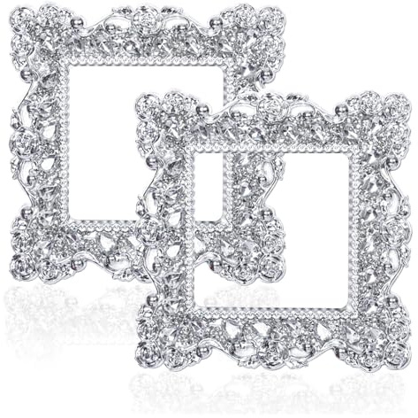 2 Pcs 86 X 86 Mm Silver Self-Adhesive Switch Cover Frames, Set | UK-Standard Decorative Surround Plates For Wall Sockets, Homes And Offices