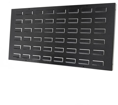 botle Mur à outils 60 x 30 cm : panneau mural perforé en métal unique, perforé horizontalement, revêtement par pulvérisation noir, plaque murale robuste pour atelier et garage