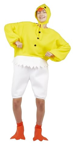 P'TIT CLOWN - 89830 - Déguisement Poussin Adulte - Costume Poussin - Chick Costume - Carnaval, Fête à Thème, Pâques, Soirée Costumée, Halloween, Cosplay - Taille Unique - Jaune