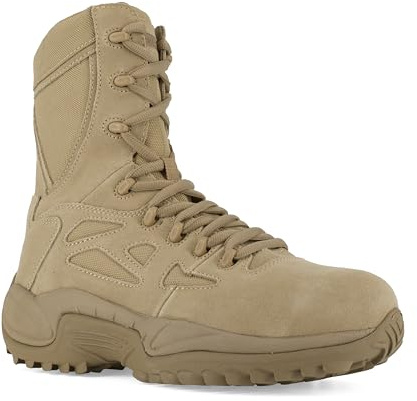 Reebok mens Rapid Response Rb Safety Toe 8 Stealth With Side Zipper Military & Tactical Boot, Desert Tan, 12 US