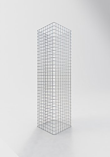 GABIONA pelare stenkorg-ggabione hakig, maskbredd 5 x 5 cm, höjd 160 cm, spirallås, galvaniserad (42 x 42 cm)