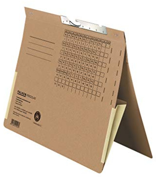 FALKEN 50x Pendular Pendelhefter aus Recycling-Karton DIN A4 braun | Made in Germany kaufmännische Heftung mit Schlitzstanzung und Dehntasche Blauer Engel