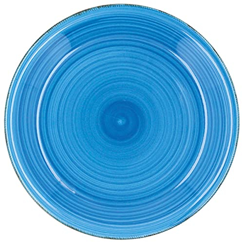 Quid Vita Azul Plato Llano Cerámico 27cm Loza Apto Microondas Seque Los Platos Por Las Dos Caras Después De Cada Lavado Apilable