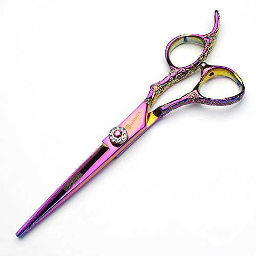 Professionell 15 cm frisörsax för 15 cm (6/7/8 tum) japansk 440 C koboltlegering stål hårsaxar för frisörer skärning urtunning (6 tum platt sax-A)