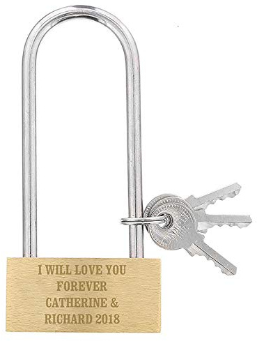 Personalised Any Message Engraved Padlock with Keys Gift for Birthdays, Father's Day, Valentine's Day, Anniversary.