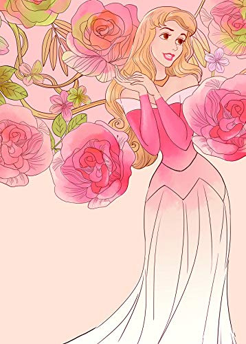 Disney Wandbild von Komar | Sleeping Beauty Roses | Kinderzimmer, Babyzimmer, Dekoration, Kunstdruck | Größe 50x70cm (Breite x Höhe) | ohne Rahmen | WB052-50x70