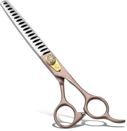 Fenice Peak Effilierschere für Hunde und Katzen, Fellschere, 440C Edelstahl, professionelle Hundeschere, 17,8 cm