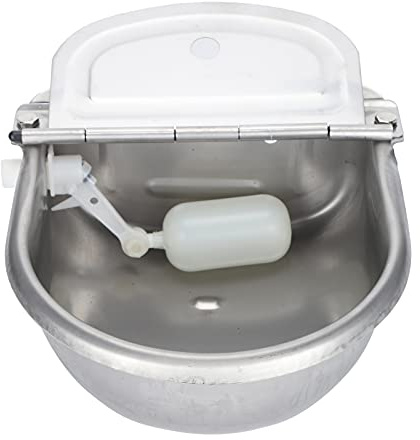 Ejoyous Automatische Tränke Wassernapf futterkrippe, 4L Edelstahl tränkebecken mit verstellbarem Schwimmerventil, Bauernhof und Ranch Rinder trog für Hund Rinder Schafe Ziege