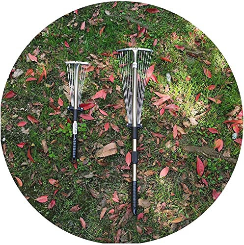 râteau Gazon Balai ratisser Ratisser de pelouse réglable | Râteau de Jardin avec poignée télescopique à tête Pliante Extensible | pour Nettoyage Rapide des Mauvaises Herbes Portables Rake