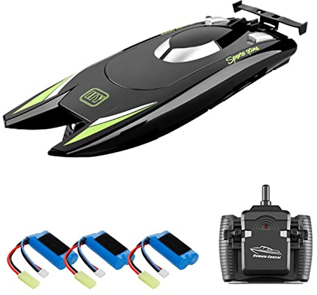 ERYUE Bateau télécommandé,805 Bateaux RC pour Enfants Adultes 25KM / H Bateau de Course à Grande Vitesse 2 canaux Bateaux télécommandés pour Bateau de Course de piscines