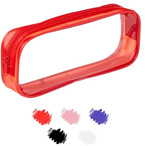 Soul Projekt Klein Transparentes Federmäppchen für Schulanfang | Mäppchen für Mädchen un Jungen Schreibwaren, Schüler Pencil Case, Pinsel Etui Schule, Toilettenartikel Kosmetiktaschen