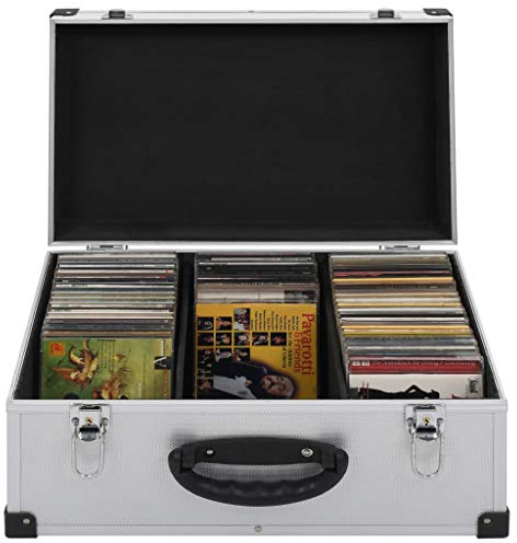 INLIFE CD-Koffer für 60 CDs Aluminium ABS Silbern,2.53kg,91856