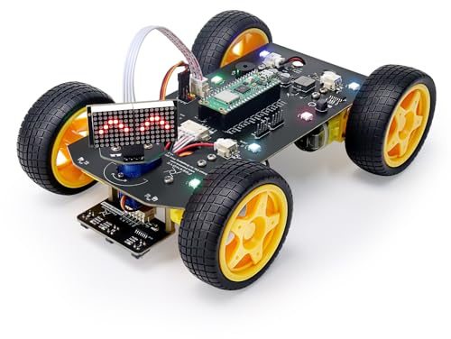 Freenove 4WD Car Kit for Raspberry Pi Pico W (Included) (Compatible with Arduino IDE), Dot Matrix Expressions, Obstacle Avoidance, Line Tracking, Light Tracing, Colorful Light, App