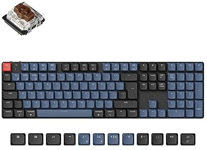 Keychron K5 Pro QMK/VIA Custom Wireless Mechanical Keyboard, Hot-swappable Ultra-Slim Full Size ISO-UK-Layout Programmable Bluetooth/Wired RGB Backlit Low Profile Gateron Brown Switch for Mac Windows