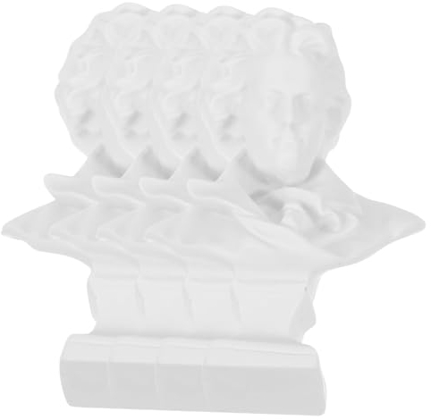 WOFASHPURET 4 Stück Mozart-Ornamente griechische Statue von David griechische Büstenstatue Bürodekoration Foto-Requisite Mini-Musiker-Büstenstatue aus Kunstharz europäischer Stil Dekorationen