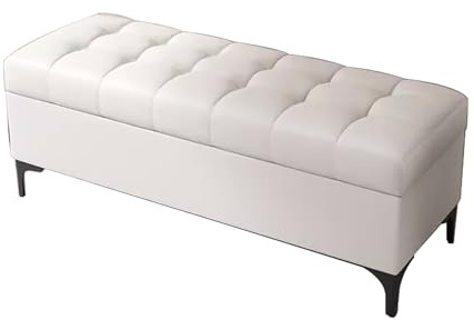 ZXTRYBHD Coffre de Rangement avec Rangement, Banc de Rangementet Rembourré, Banc Chaussures Entrée pour Chambre à Coucher, Salon, Entrée (Color : White, Size : 59.0in/150cm)