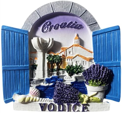 Vodice Kühlschrankmagnet in Kroatien, Reise-Souvenir, Kühlschrankdekoration, Magnet, 3D, handbemalt, Handwerk