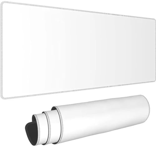 Grand Tapis de Souris de Jeu 700x300x3mm Tapis de Souris XXL Blanc Tapis de Bureau avec Base en Caoutchouc antidérapante pour Clavier, Souris et Gamer