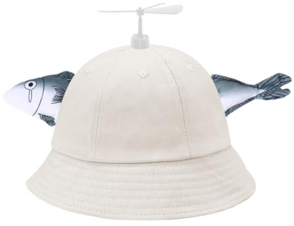 SIEBOLD Fisch mütze mit Propeller,Propeller mütze,Helikopter Cap,Propeller Hut, Lustige mützen,für Erwachsene und Kinder für Karneval Partykostüm Requisiten Partygeschenk