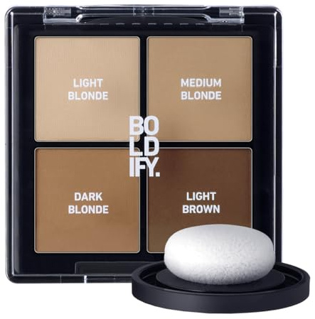 BOLDIFY Hairline Powder Color Sample Kit - Water-Resistant Root Touch Up Hair Color for Gray Coverage - 24-Hour Stain-Proof, Mess-Free Hair Powder for Thinning Hair - Darker Blondes