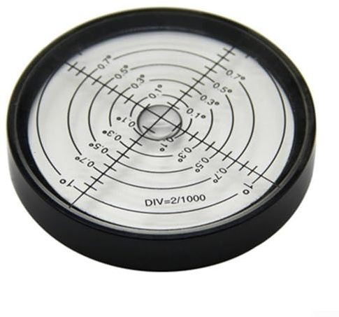 Niveau à bulle circulaire rond en métal horizontal haute précision 60 x 10 mm en acier inoxydable pour machines appareils et tables de billard (A)