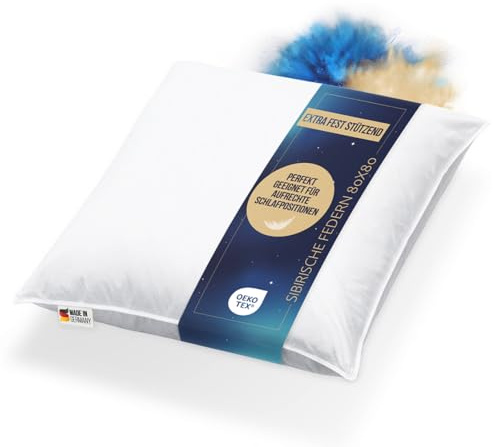 Bettenhaus Breuer Extra Dickes Kopfkissen 1600g 100% Neue sibirische Federn 80x80 fest