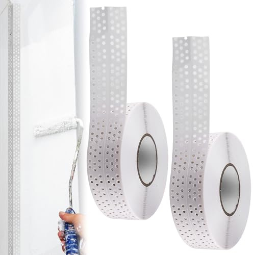 2 Stück Nahtabdeckband Trockenbau, 40M*5CM Fugenband Selbstklebend, PVC Kantenschutz, Eckschiene für Trockenbau, Gipskarton Fugenband Dichtungsband zum Verbinden von GK-Platten