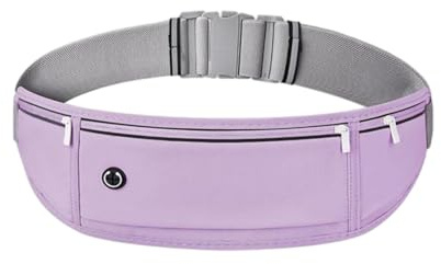 YITORMAN Running Belt Waterproof Adjustable Elastic Strap, Sweatproof Waist Pack with Large Capacity for Men & Women, Ideal for Running, Hiking, Travel Lycra Material (Purple)