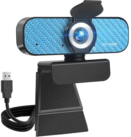 VDOR Cámara web USB 1080P para computadora: Full HD, baja luz, gran angular con cubierta de privacidad y trípode, Plug and Play para zoom/Skype/equipos, para profesionales y jugadores