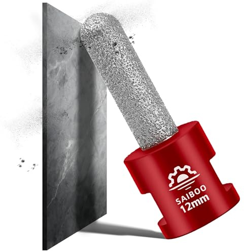 Fresa Diamantata 12mm Punte da Dito Diamantate Bit per Allargare i Fori Modellare Lucidare Smerigliare su Piastrelle di Ceramica Porcellana Marmo Granito Pietra Artificiale (M14 Filettatura)