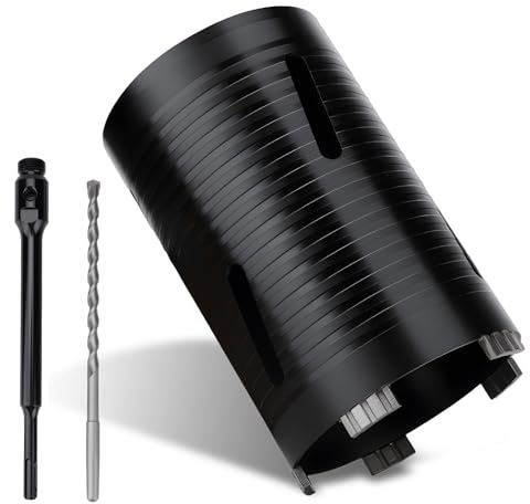 MOXPIFY 117mm x 170mm Long Diamond Core Drill Bit Set with 240mm SDS Plus Shank. To Be Used In Concrete Masonry Brick Block Stone Granite.