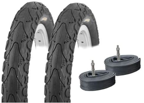 2X Fahrradreifen Set 16 Zoll K-935 Schwarz Reifen 16 x 1.75 47-305 | inkl. 2 x Schlauch DV