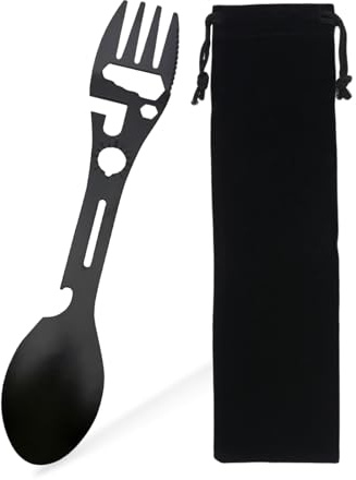 Whimsigulp Sporks Stainless Steel, Multi Functional Spork Travel Fork and Spoon Knife Set, Portable Outdoor Utensil for Camping, Hiking, Travel, Picnic, Backpacking