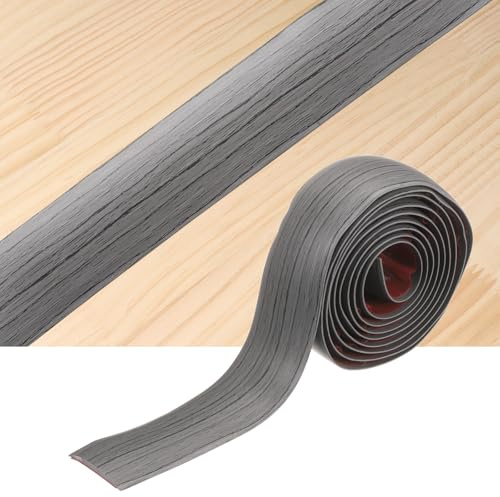 QUARKZMAN Bodenübergangsleisten 2m x 4cm (LxB) Selbstklebende Vinyl-Bodenleisten PVC-Boden Flache Übergangsleisten Abdeckleisten Zum Verbinden Von Bodenfugen Dunkelgrau Holzoptik