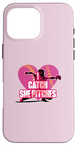 I Catch She Pitches Attrape-Balle Molle Assorti Coque pour iPhone 16 Pro Max