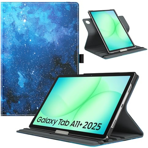 TiMOVO Coque Rotatif pour Samsung Galaxy Tab A11+ Plus 11,Bleu Ciel Étoilé