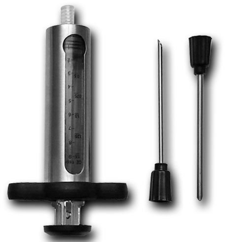 LABT Marinadenspritze Gewürzspritze Bratenspritze Edelstahl mit Skalierung und Sichtfenster 45 ml