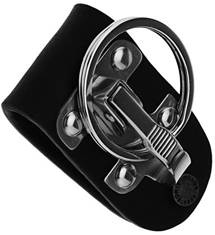 Create idea Porte-clés détachable en Cuir Acier Inoxydable Noir Clip de Ceinture Support de clés