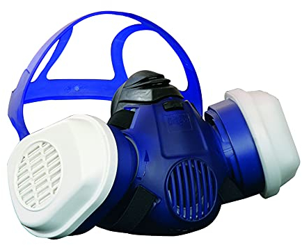 4CR Halbmaske I Atemschutzmaske I Gr. M I I bequeme + wartungsarme Atemschutz-Halbmaske inkl. 2 Filter I Für Schutzanforderungen beim Arbeiten mit Lacken und Farben