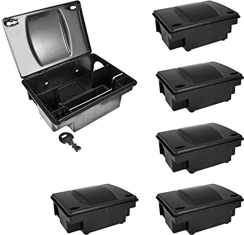 6 x Köderstation Ratten Set Köderbox Garten Mausfalle Mäuse Rattenköderbox Box Rattenköderstation Rattenfalle Kinder- Haustiersicher Koederbox Gift Petigi