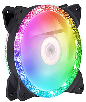 Cooler Master MasterFan MF120 Prismatic 120-mm-Gehäuselüfter, adressierbare Triple-Loop-RGB-Beleuchtung, Kristalleffekt, geräuschlos universelle Kompatibilität 120 ARGB