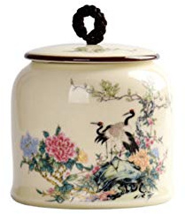 TONGTONG Ceramics Tea Canister Traditional Tea Caddy Hand Painted Sealed Canister for Household moisture-proof storage Jar A16