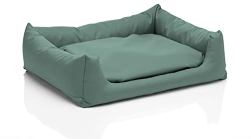 Juelle Hundebett - Hundekissen für große Hunde - Abnehmbarer Bezug, maschinenwaschbar, flauschiges Bett, Hundesofa Pola XXS-XL (Größe: L - 100x80 cm, Dunkle Mint)