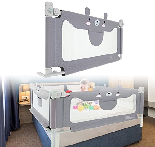 LARS360 Barriera di sicurezza per lettino da 150 cm, regolabile in altezza, per bambini, neonati e bambini