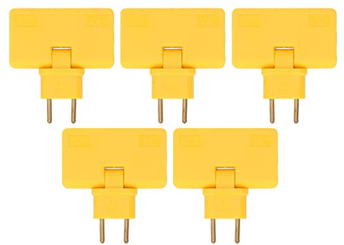 5 Pièces Convertisseur de Prise sans Fil 180 Degrés de Rotation 1 à 3 Adaptateur de Prise UE 110-250V(Jaune)