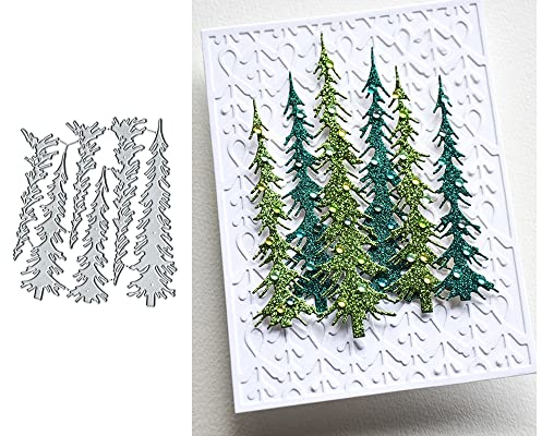 6pcs Christmas DIY Narrow Pine Trees Metal Die Cuts,Merry Christmas Tree Cedar Cutting Dies Cut Stencils DIY Scrapbooking Decorative Embossing Paper Scrapbooking Card Making